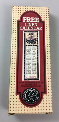 Vintage 1987 Pineapple Linen Calendar 8