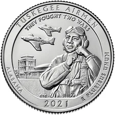 2021 D Tuskegee Airmen NP Quarter.  Uncirculated From US Mint roll.