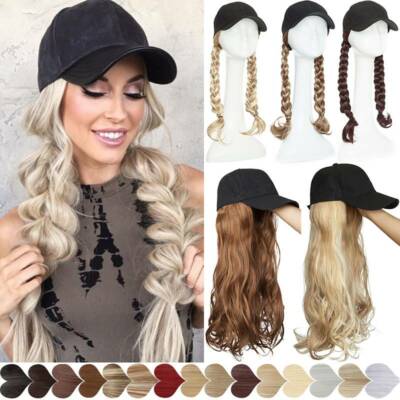 DIY Braid Baseball Hat Cap with Hair Extensions as Human Long Ponytail  Hairpiece