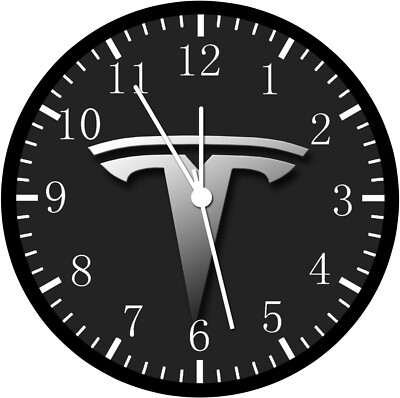 Tesla Wall Clock 12'' Large Personalized option with adding names G208