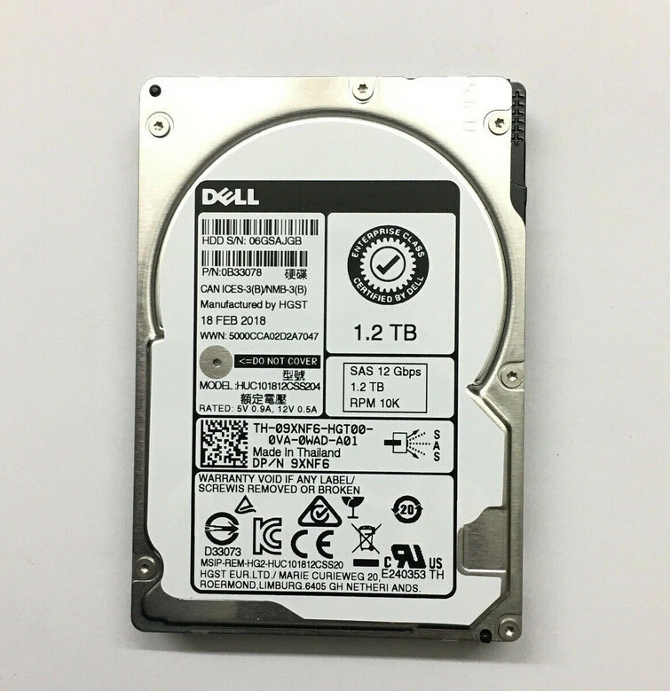DELL 9XNF6 09XNF6 HUC101812CSS204 1.2TB 12G 10K 2.5" SAS HDD HARD DRIVE - Image 2 of 4