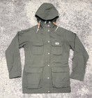 Penfield Hudson Wax Medium Ladies Full Zip Jacket 65/35 Hooded Rain Coat Green