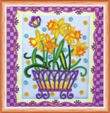 Daffodils Bead Embroidery Kit   DIY Handmade Beading Craft Set  Gift