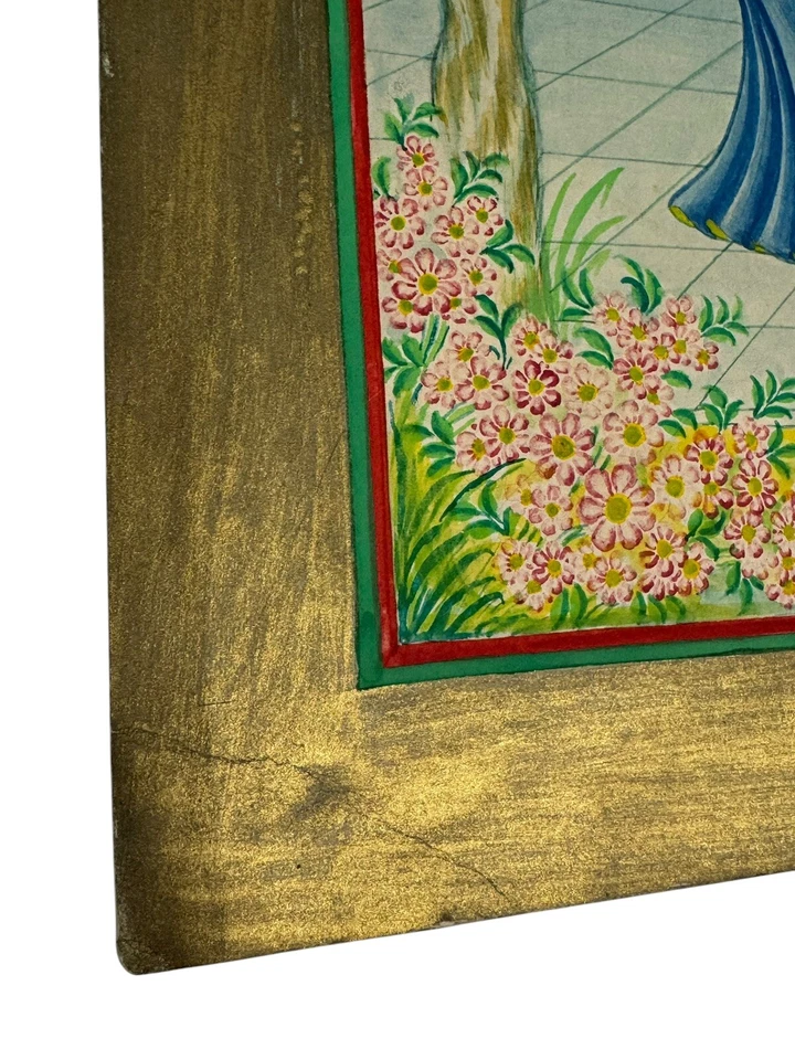 Тибетский Тибет оригинальное произведение искусства 1960-е Dahlia Bank Wessels Family 10,5 дюйма x 13,5 дюйма - Изображение 2 из 4