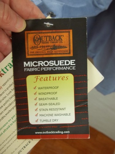 Outback Trading Microsuede Blue Waterproof Long Women's Jacket L NWT DEFECT - Picture 12 of 12