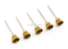 5pc Brass Wire Wheel Brush Buff Buffing For Rotary Polishing Drill Bit CUP Tool