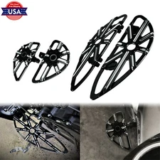 Black Driver Passenger Foot Floor board Fit For Harley Touring Softail Dyna CVO