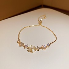Bracciale fiori zirconi braccialetto donna braccialetto donna braccialetto bi...