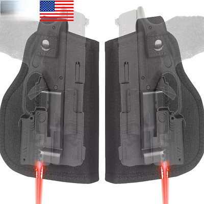 Concealed Carry IWB OWB Gun Holster with Laser or Light Attachment Fits Handguns