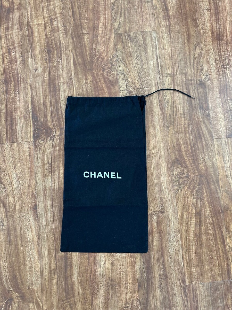 Authentic CHANEL Black & White Set of Two Boot Shoe Dust Bags