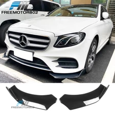 Universal Front Bumper Guard Under Chin Lip Air Dam Gloss Black 2PC