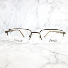 Grimaldi Roma 2065 BW4 Eyeglasses Brown Rectangular Half Rim Frames 51-18-140