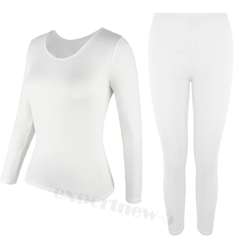 Damen Thermo Unterwäsche Set lange Unterhosen Langarm Oberteil Unterteil Hose warm weich - Bild 8 von 33