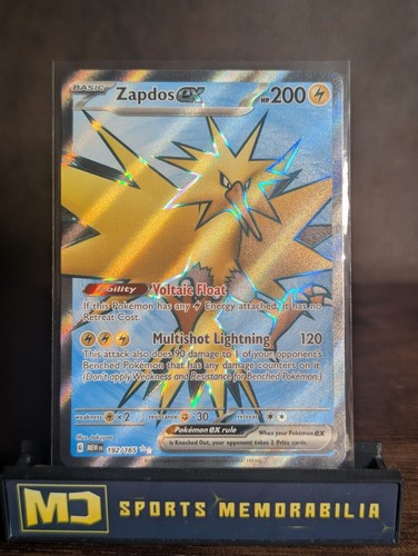 192/165 Zapdos ex - Pokemon 151 Englisch - Full Art - Rare - Pokemon Karte TCG