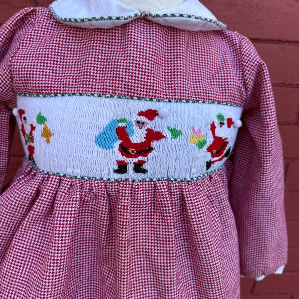 Vestido de Navidad de Papá Noel 2T de Colección Ediciones Raras Niños Niñas Rojo Guinga Calada Foto 2 de 4
