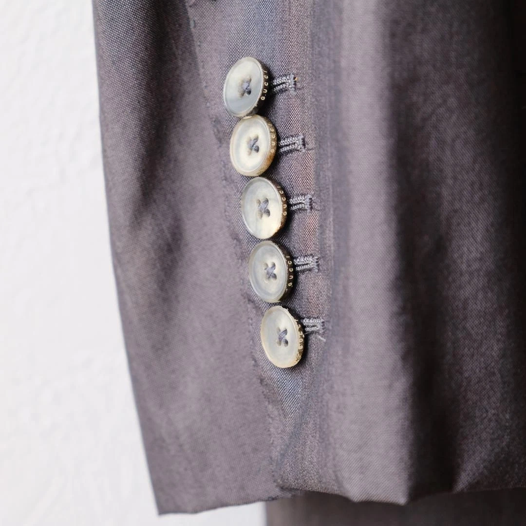 Giacca Gucci lana seta a punta grigio antracite 48 usata ottima lusso formale