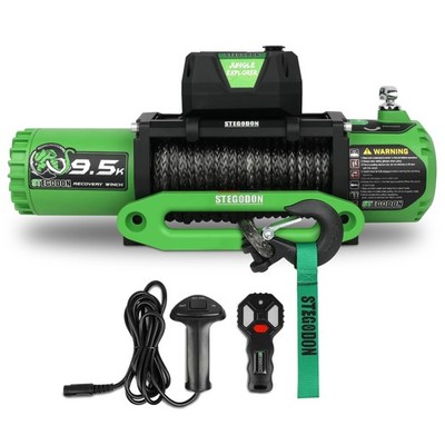 Winch 9500lb Electric Winch 12V Winch with Synthetic Rope Car Trailer Winch w...