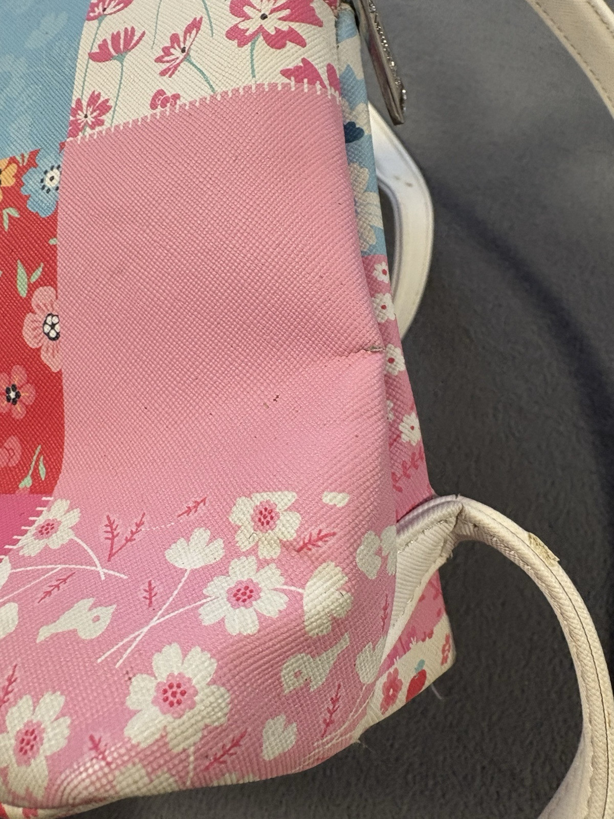 Used Hello Kitty Loungefly Patch Work Backpack Mi… - image 7