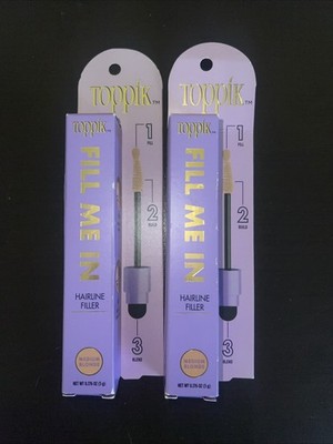 Toppik Fill Me In Hairline Filler Root Touchup Medium Blonde 0.176oz Lot of 2