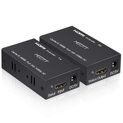 MISOTT HDMI Extender, 60 Meter HDMI-Extender (Tx + Rx) über Single RJ45 Cat5e 