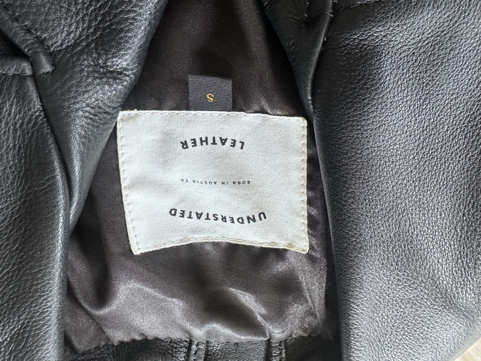 Understated Leather black custom Jacket Size Small - image 2