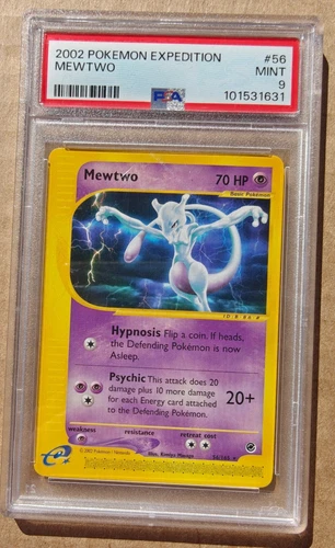 Pokemon TCG Mewtwo Non Holo Rare Expedition 56/165 PSA 9 Mint 2002 WOTC