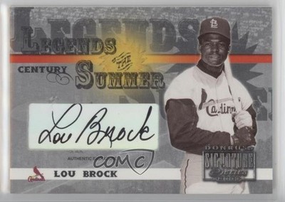 2003 Donruss Signature Series Legends of the Summer 6/100 Lou Brock Auto HOF 0t2