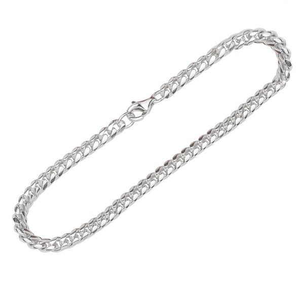 Armband 925 Sterling Silber 19Cm Panzerkette Oval Geschliffen Herren Armkette-image