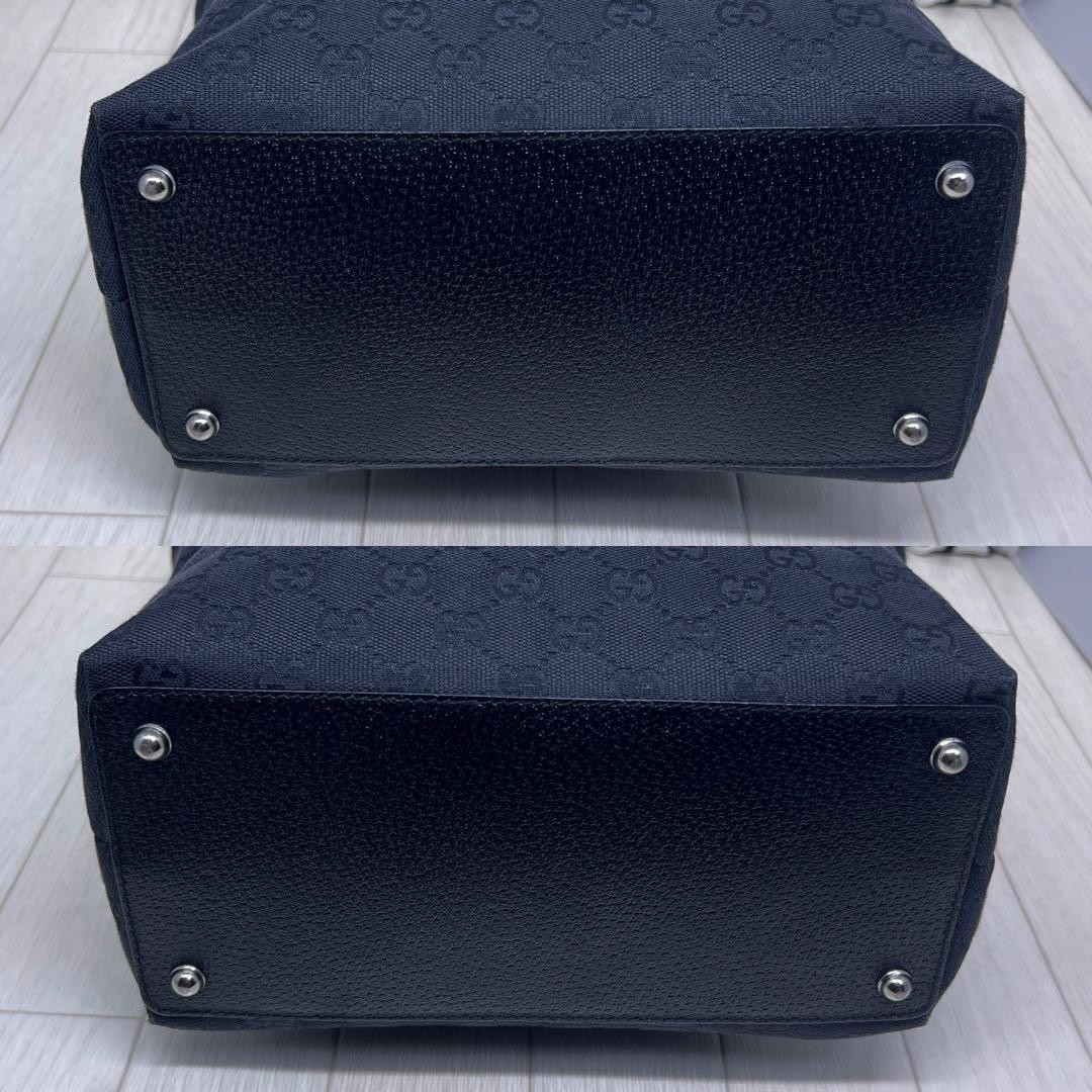 GUCCI GG Pattern Leather Tote Bag A4 Storage Light Condition Authentic thumbnail 5