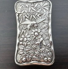 Antique Large Solid Silver Vesta Match Box