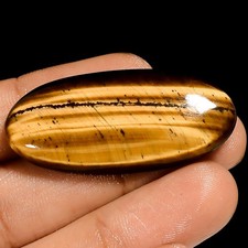 100 Natural Tiger Eye Oval Shape Cabochon Loose Gemstone 36 Ct 30X18X5mm UG-994