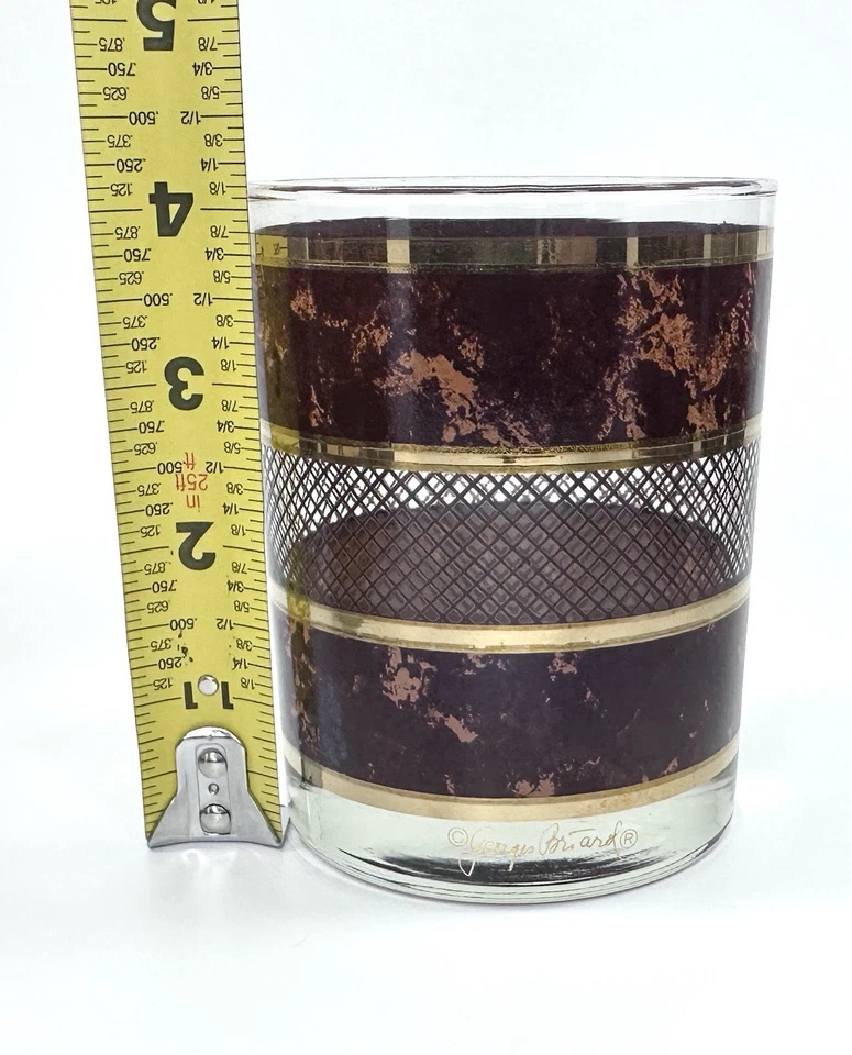 Juego de vajilla firmada por Georges Briard - 9 vasos de cobre dorado de mediados de siglo vintage Foto 2 de 4