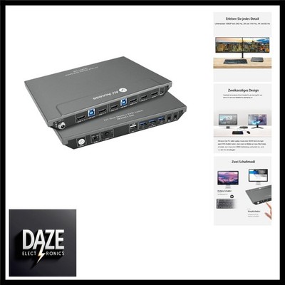 AV Access KVM Switch 2 PC 2 Monitore, 4K@60Hz, 2K@144Hz, 1080P@240Hz, 4 USB 3...
