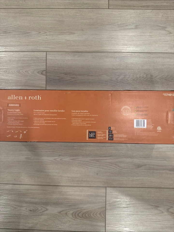 Vanity Light Allen + roth Abbigail 20 合 1 光拉丝镍现代 LED — 第 2/2 张图片