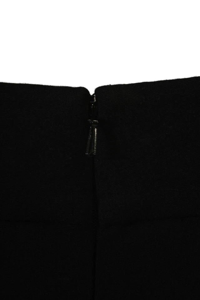 AQ/AQ Womens Textured Ruffle Front Zip Long Lined Skirt Black Size 0 - Image 4 of 4