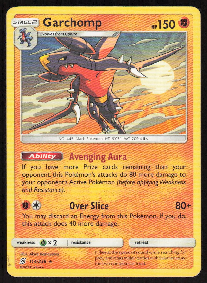 Pokemon Garchomp (SM Unified Minds) Rare 114/236 Deck Exclusives LP