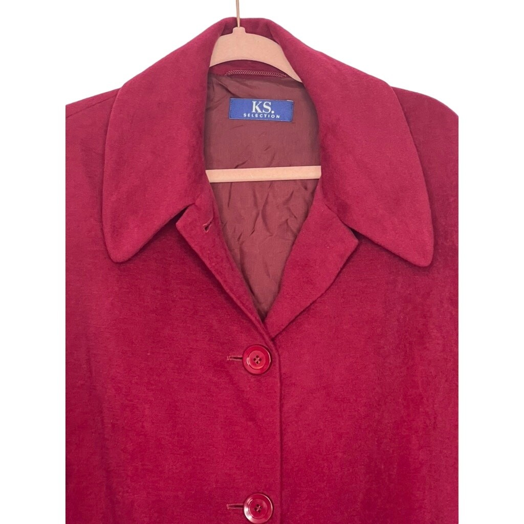 KS Selection Red Button Up Pockets Collared To Kn… - image 2