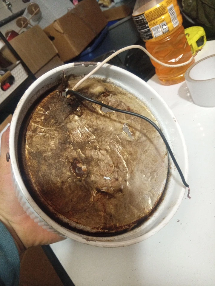 VTG interior Deco Ceiling Light Clear Textured White Glass Fixture. §* - Image 4 of 4