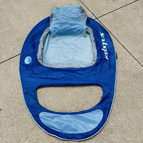 Kelsyus Float Pool Adult Whole Body Lounger Chair Water Hammock Blue Cup Holder