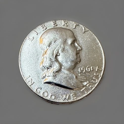 1961 Franklin 50¢ Piece. 90% Silver Proof. 🦅🔥🔥🪙
