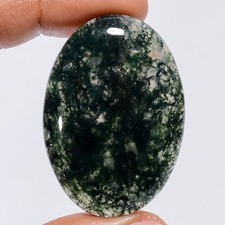 100 Natural Moss Agate Oval Cabochon Loose Gemstone 70 Ct. 42X29X5 mm X-27354