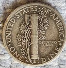 1943 Winged Liberty Head Mercury Dime 90% SILVER   (see ridge photo) Axe back — photo 1