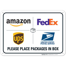 Package Delivery Sign, Delivery Instructions Sign, 10X7 Inches, Rust Free .040 A