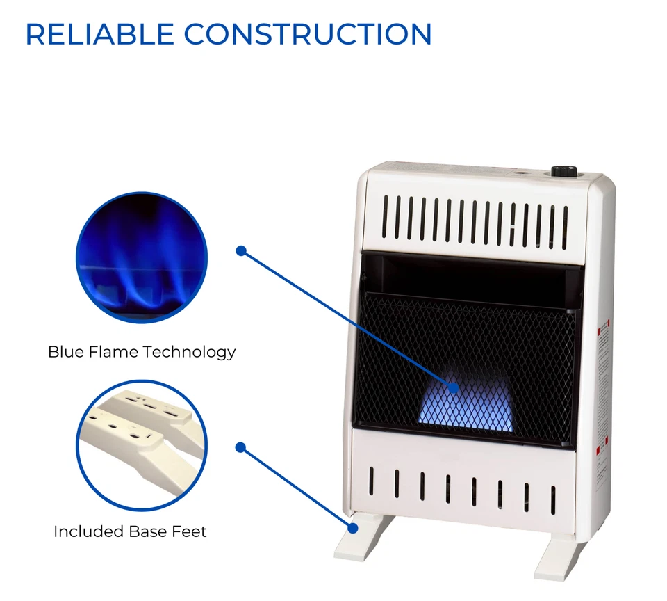 ProCom Natural Gas Ventless Blue Flame Heater, 10K BTU, Manual, MN100HBA-B - Image 4 of 4