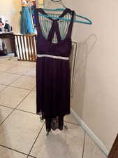 Dressy Purple Formal Dress Prom Or Dances Short Length Size Large Snap Brand