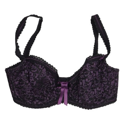 Fauve, BH, Größe: 65F, Schwarz/Lila, Elasthan/Polyamid/Polyester, Blumen #DvQ