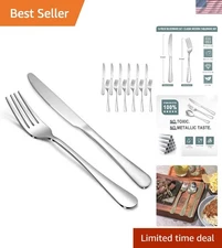 Silverware Set Flatware Cutlery Dinner Knife Fork Stainless Steel Dishwasher ...