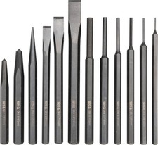 JEU DE 12 BURINS POINTEAUX POINCONS CHASSE GOUPILLES DE 1.5 - 3 - 4 - 5 - 6 - 8