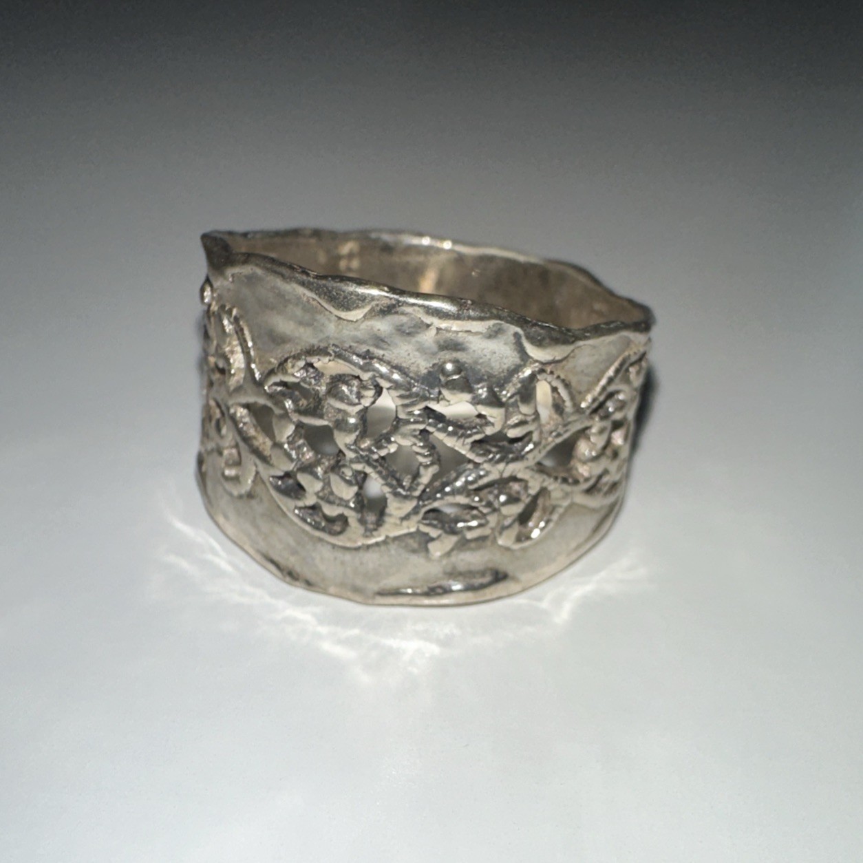 Vintage Designer Paz PZ Israel Sterling Silver Ring - Size 8