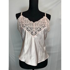 Vintage Wacoal Blush Pink Lace Camisole Japan Medium   Silky Coquette Lingerie